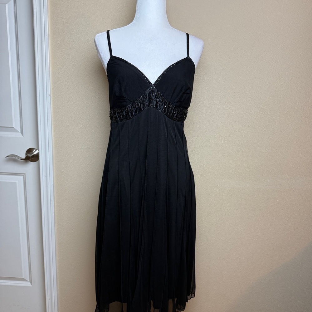 MixIt Vintage Y2K Gothic Fairy Baby Doll Beaded Black Dress Size 12